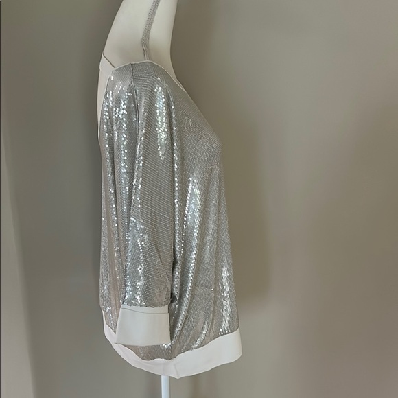 Skinnygirl Silver Sequin Blouse Size XL - Picture 2 of 8